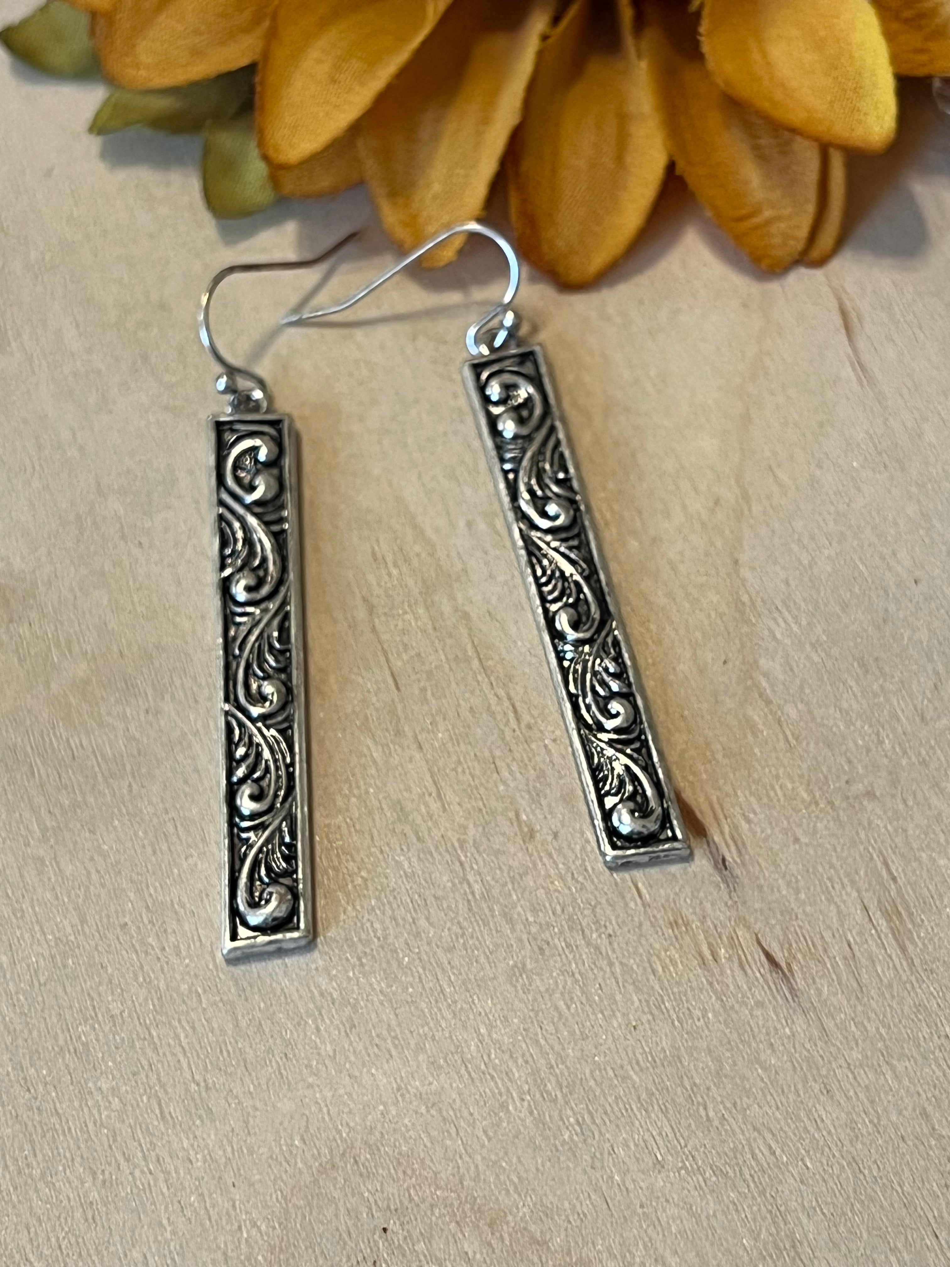 Silver Floral Cast Earrings