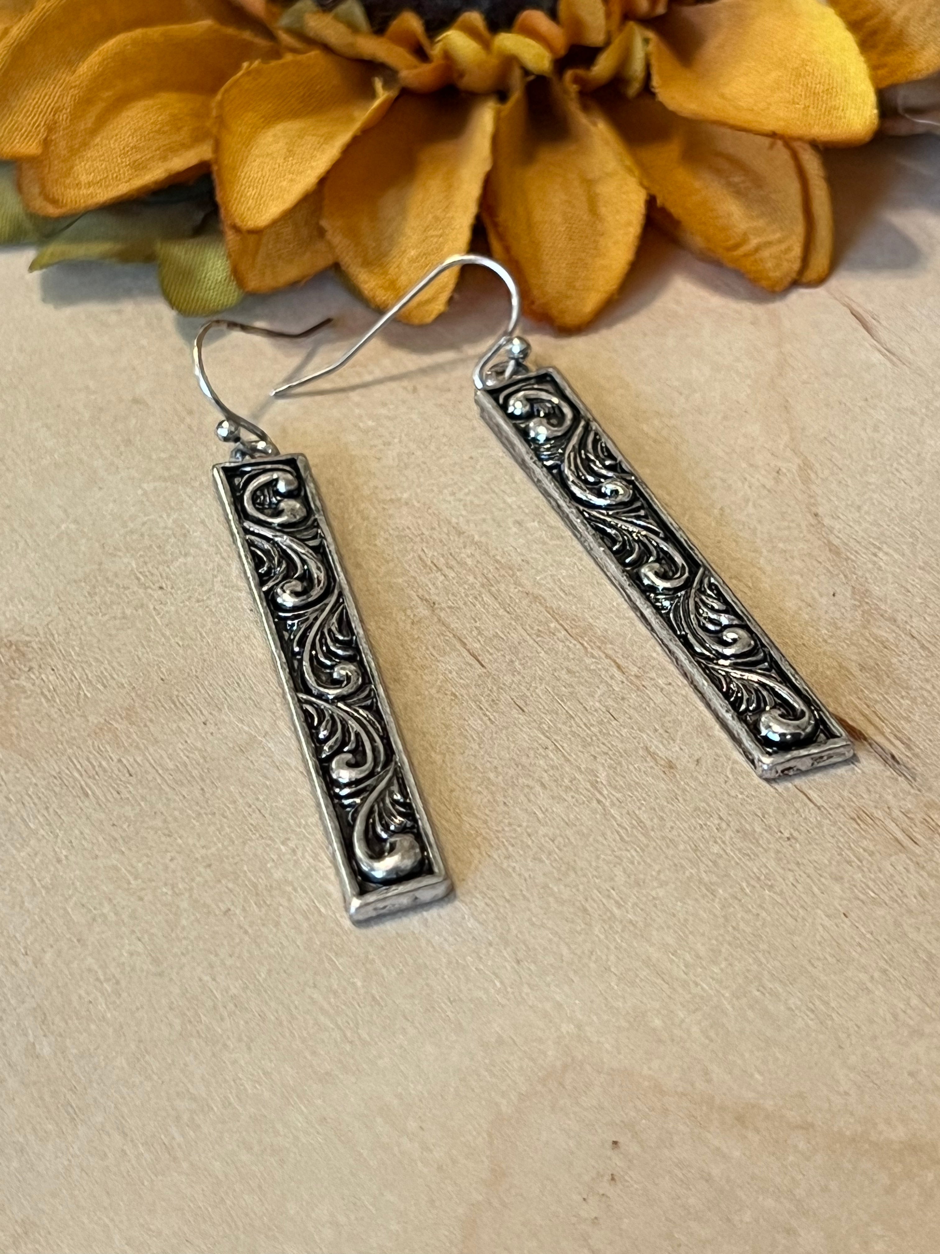 Silver Floral Cast Earrings