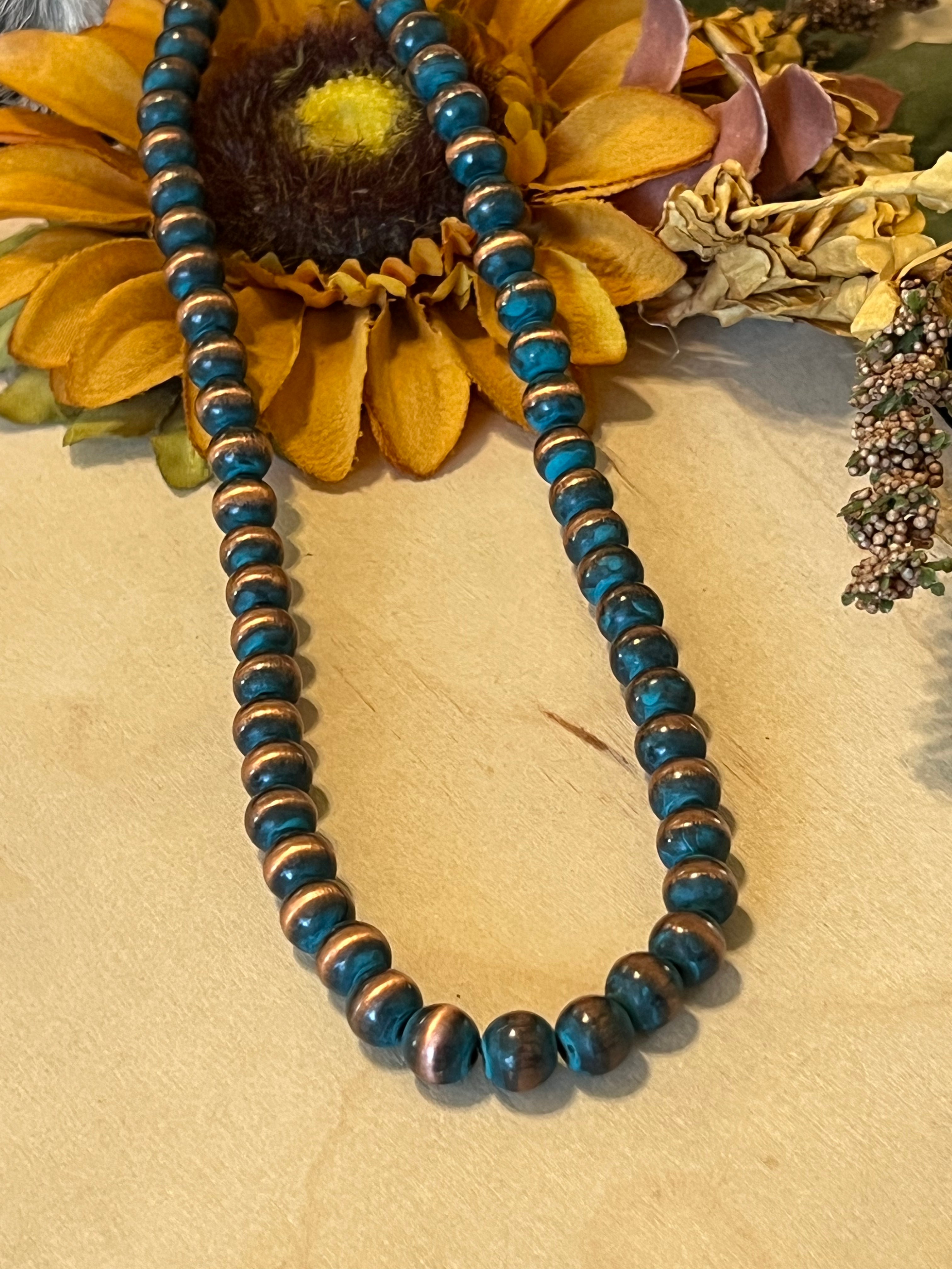 Pretty Patina Bead Necklace