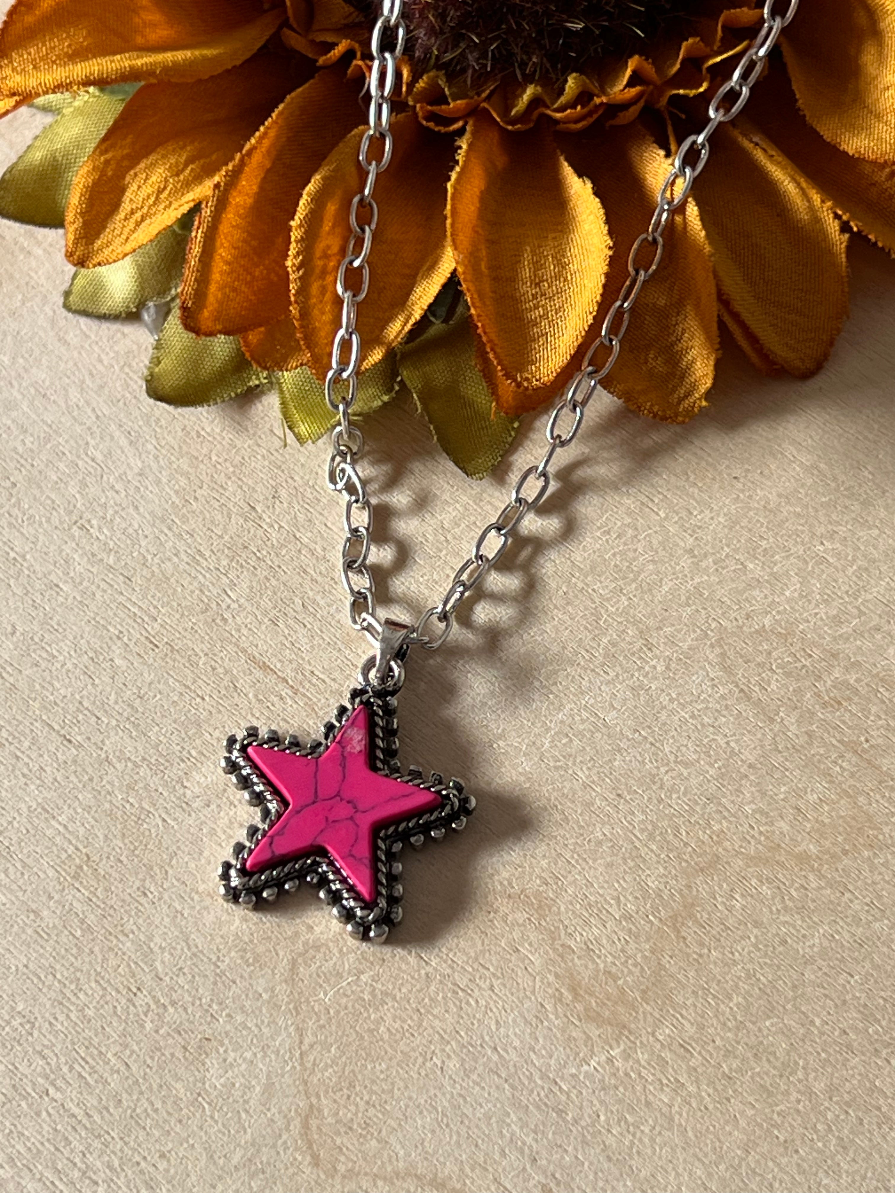 Pink North Star Necklace
