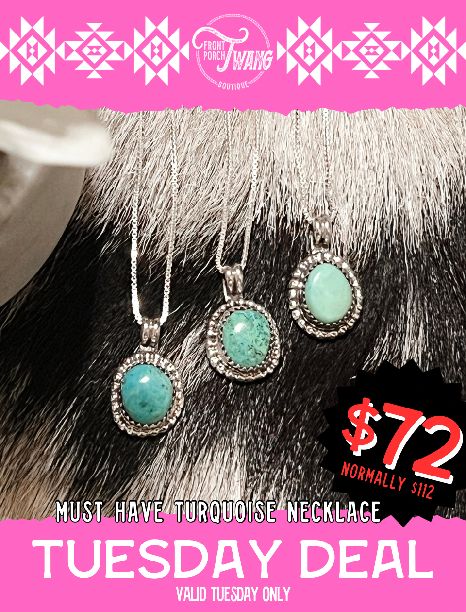 Must Have Turquoise Sterling Silver Necklace