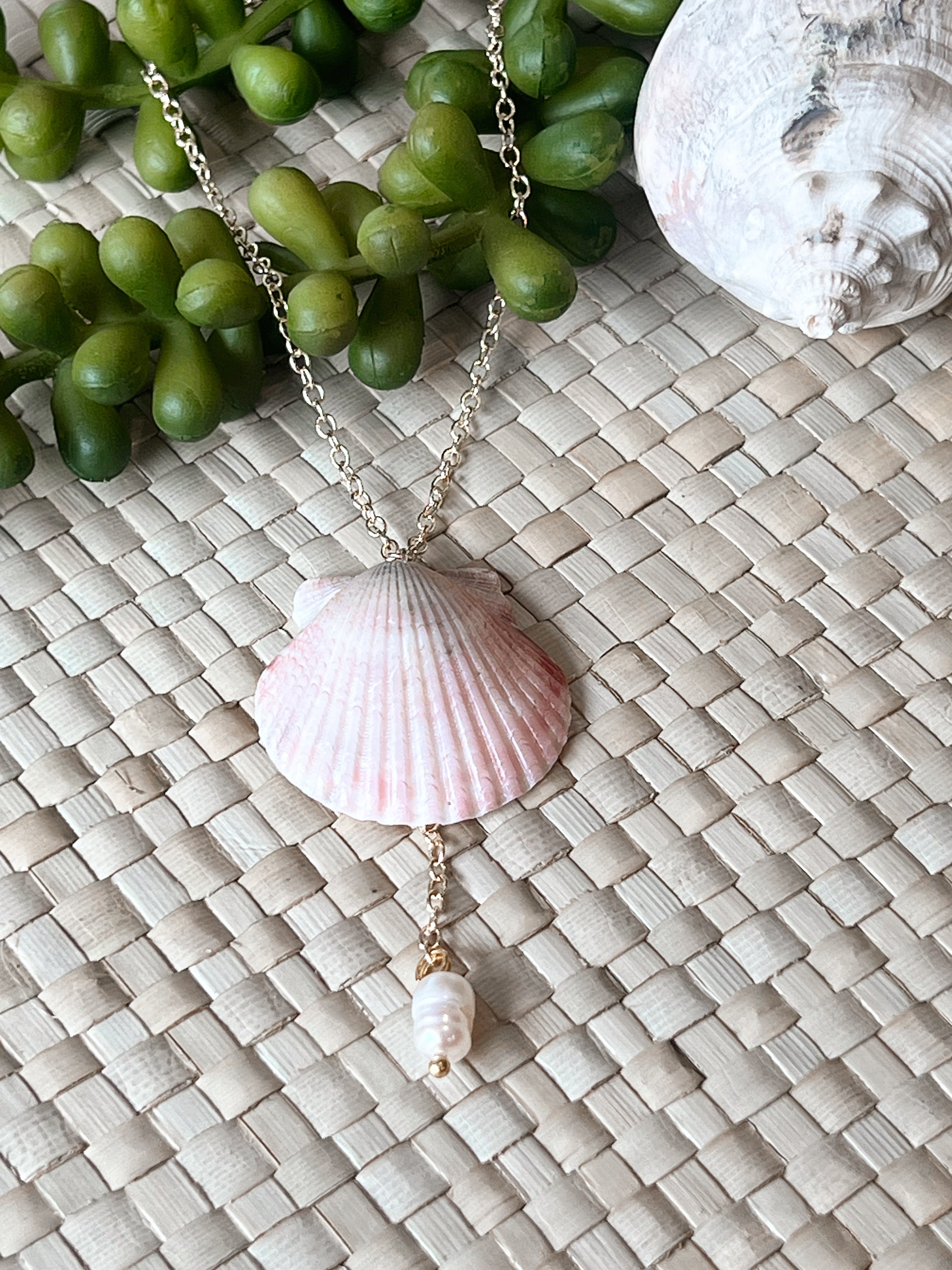 Layered Calico Scallop Necklace