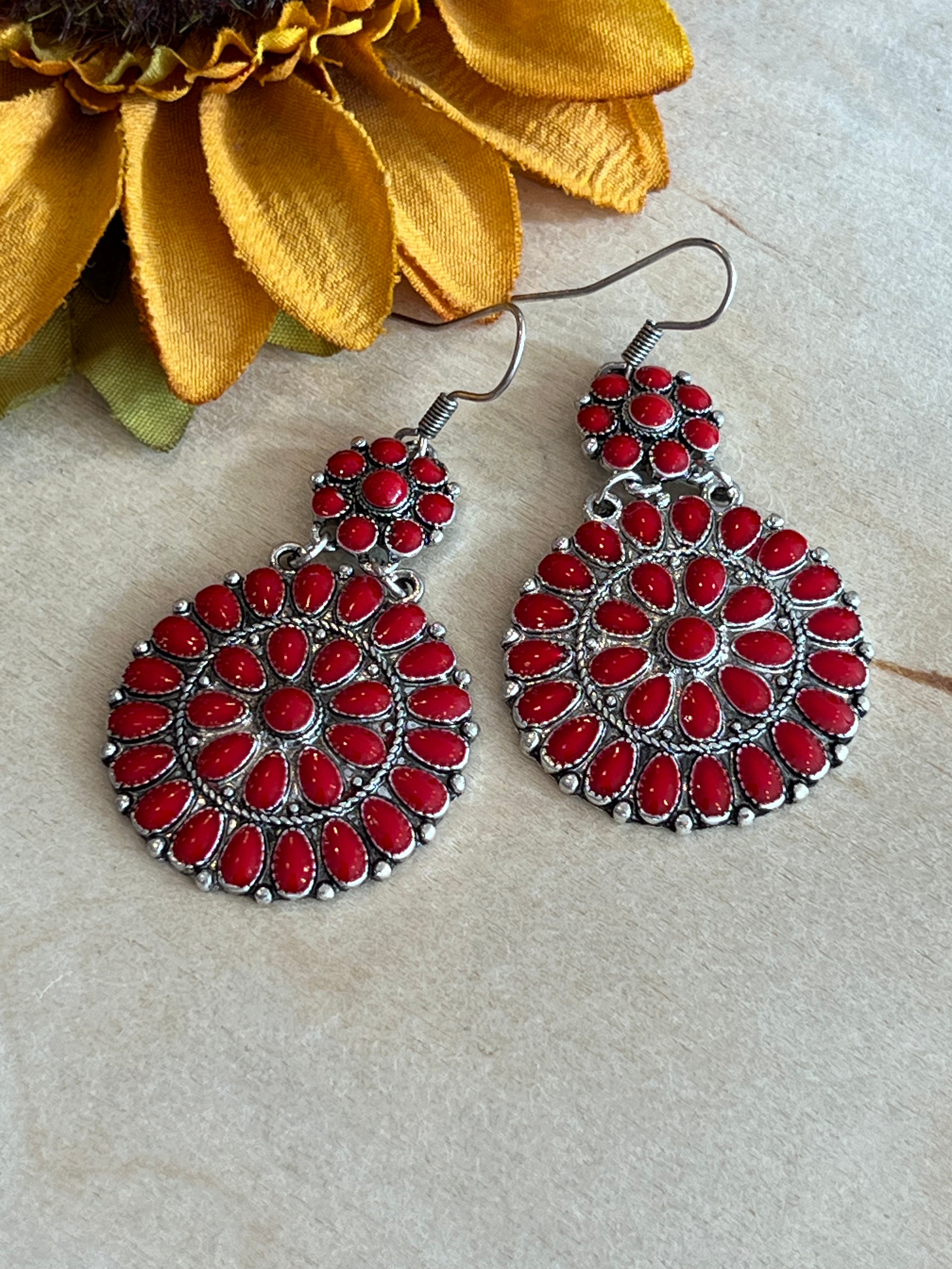 Red Lady Dangle Earrings
