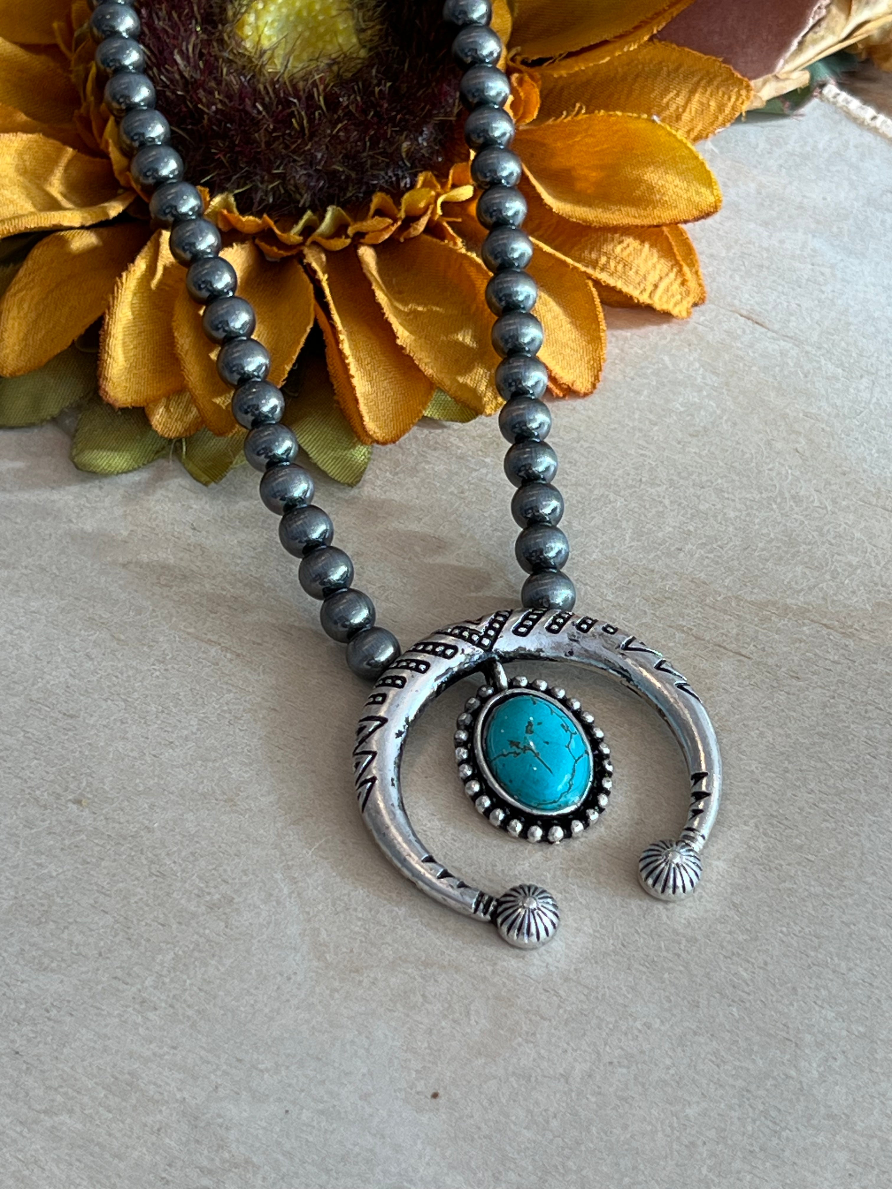 Tiny Turquoise Squash Necklace
