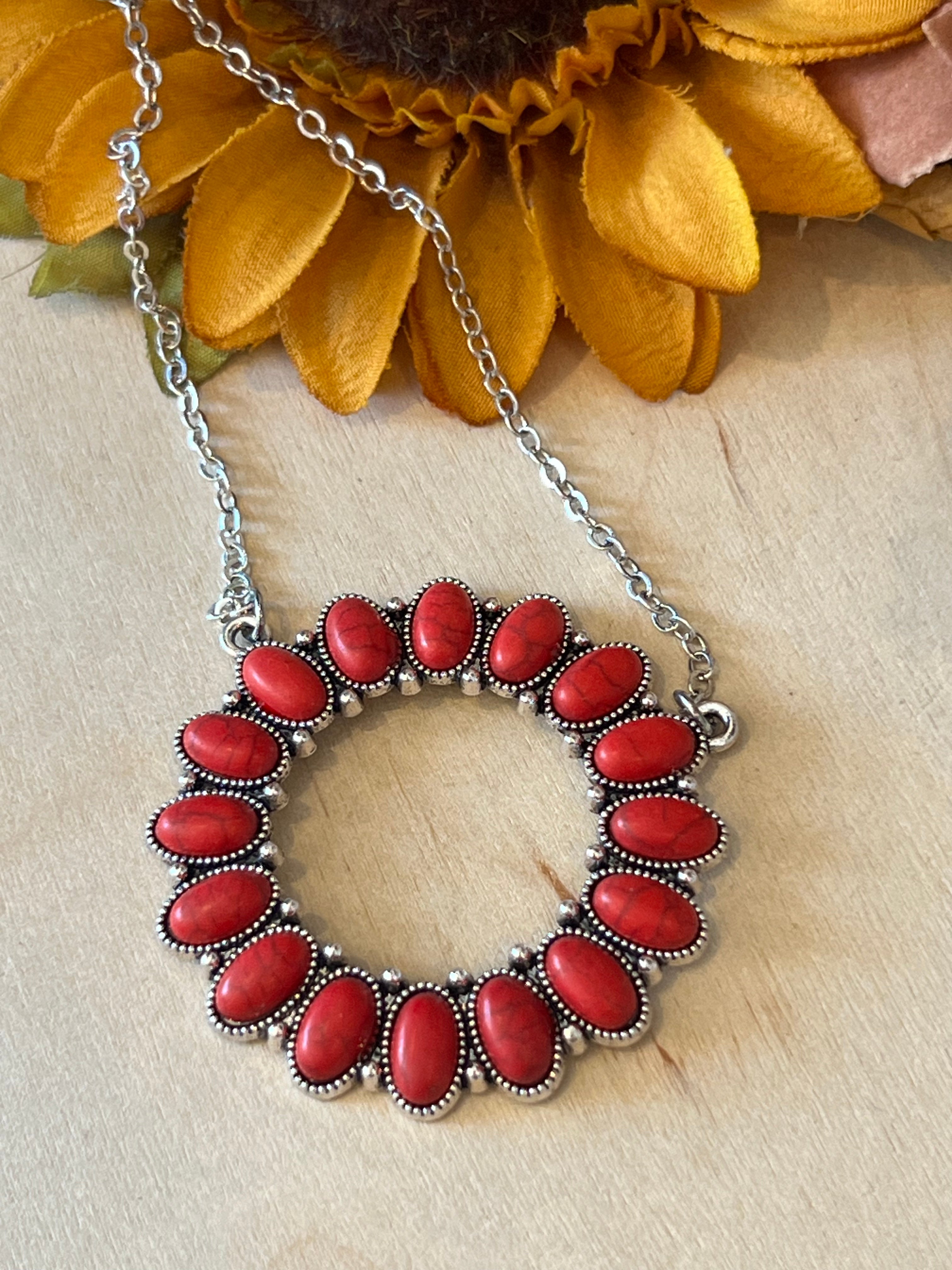 Red Roundup Necklace