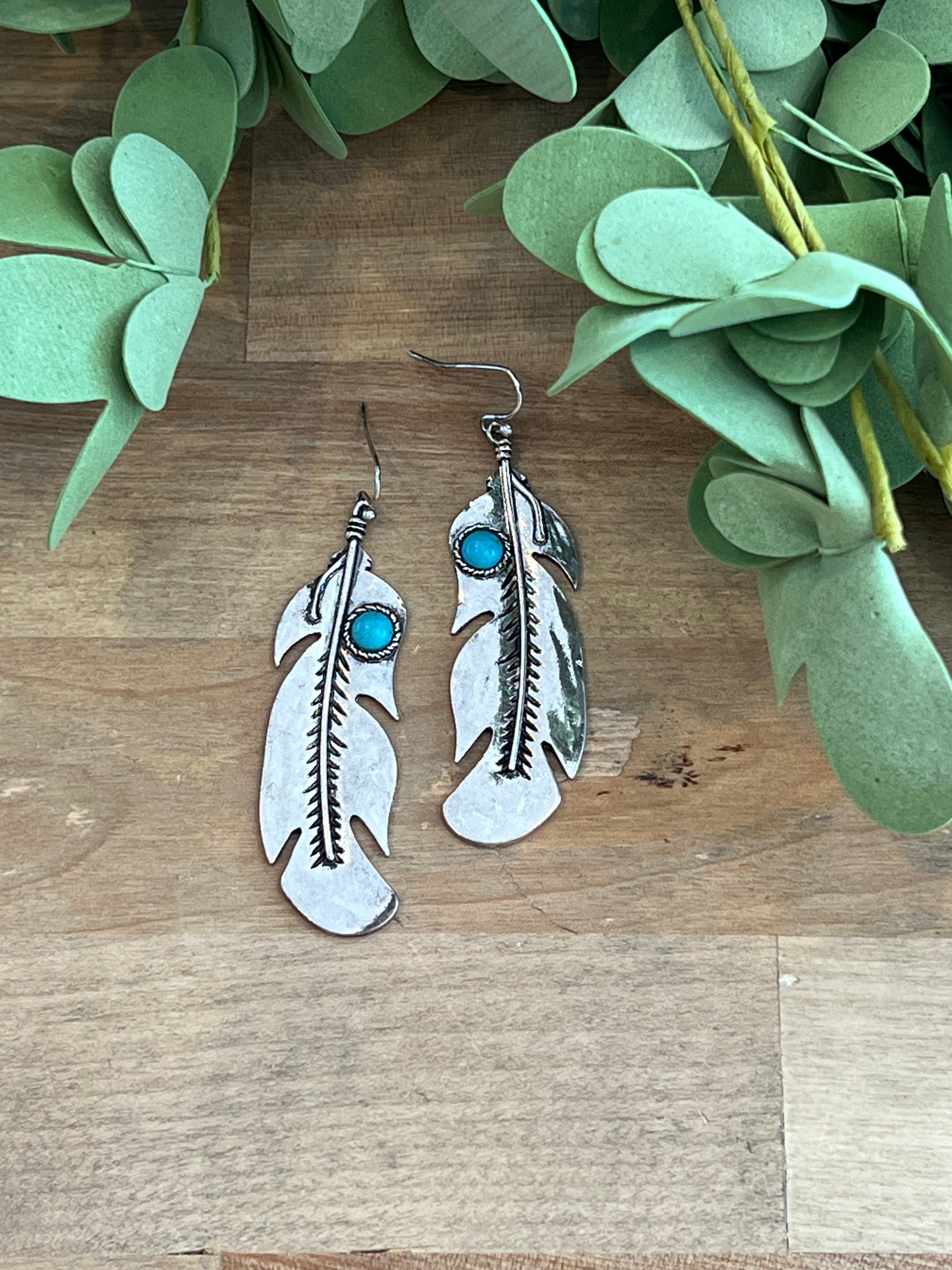 Silver Feather Earrings