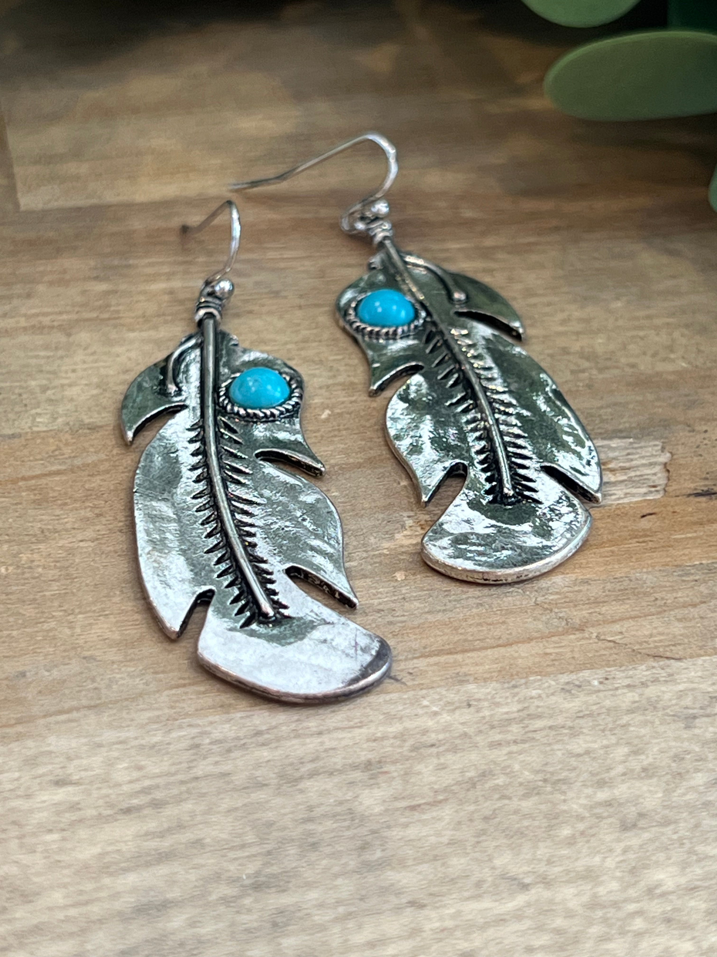 Silver Feather Earrings