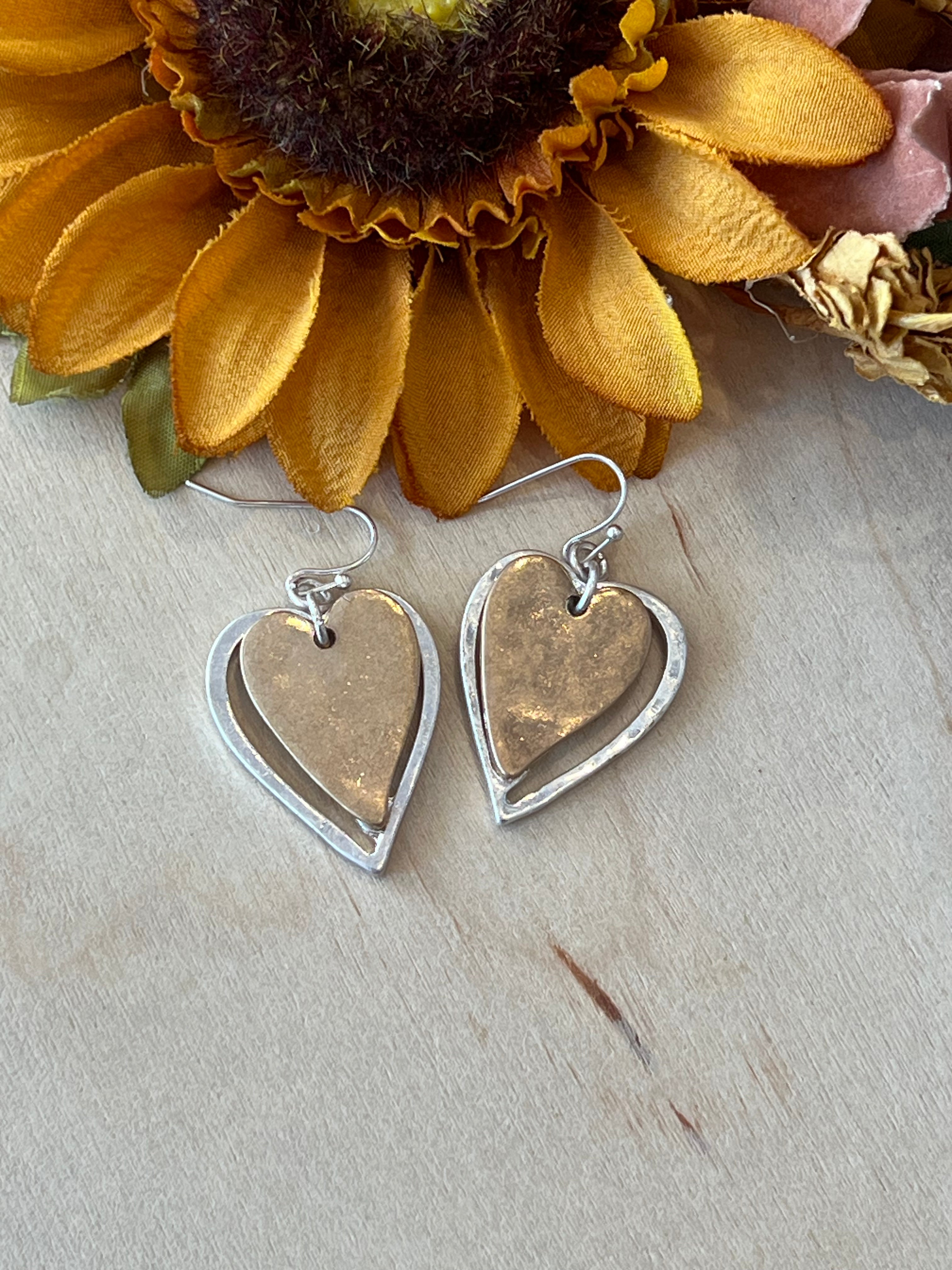 Cross My Heart Dangle Earrings