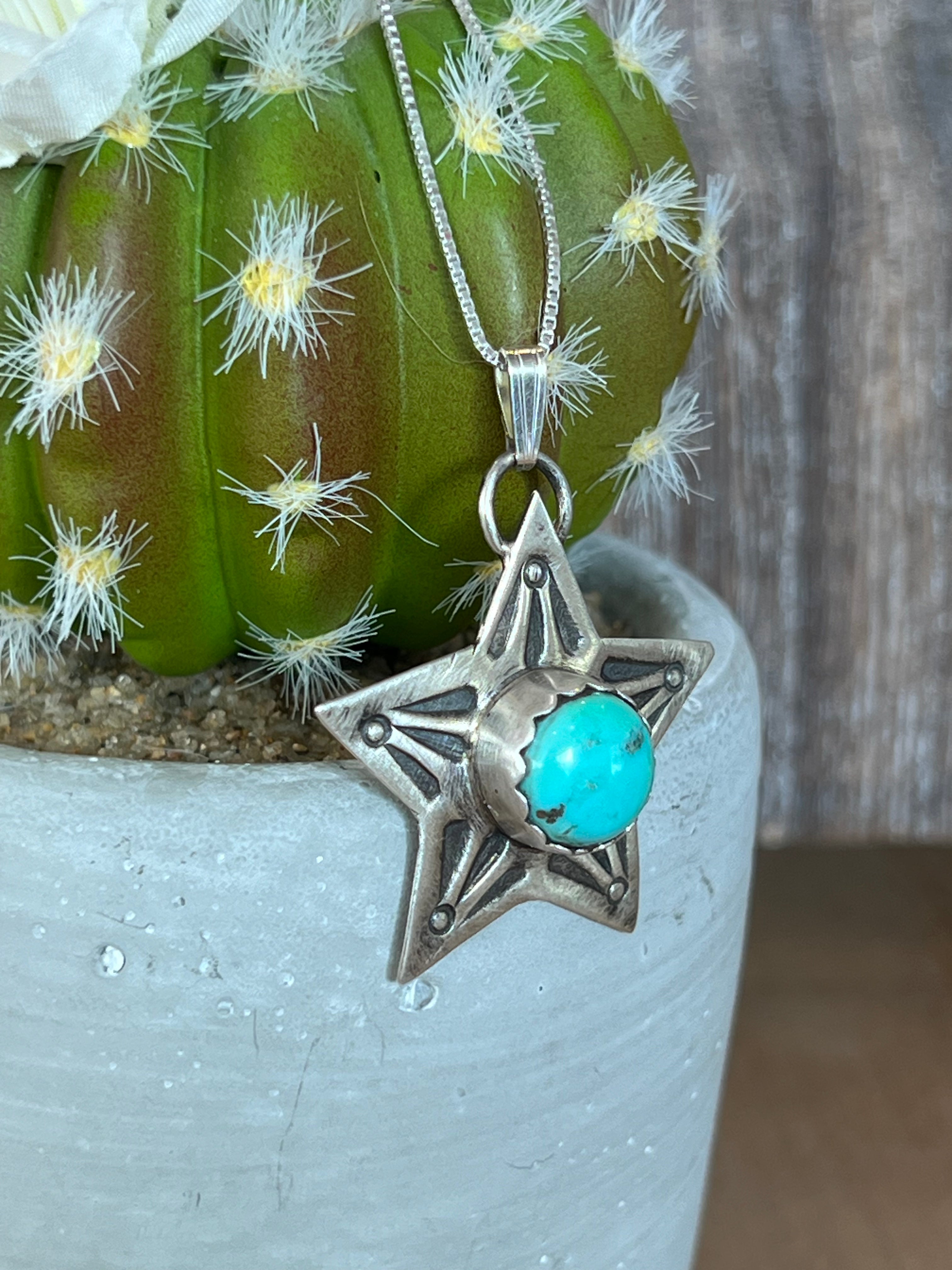 Lone Star Turquoise Sterling Silver Necklace