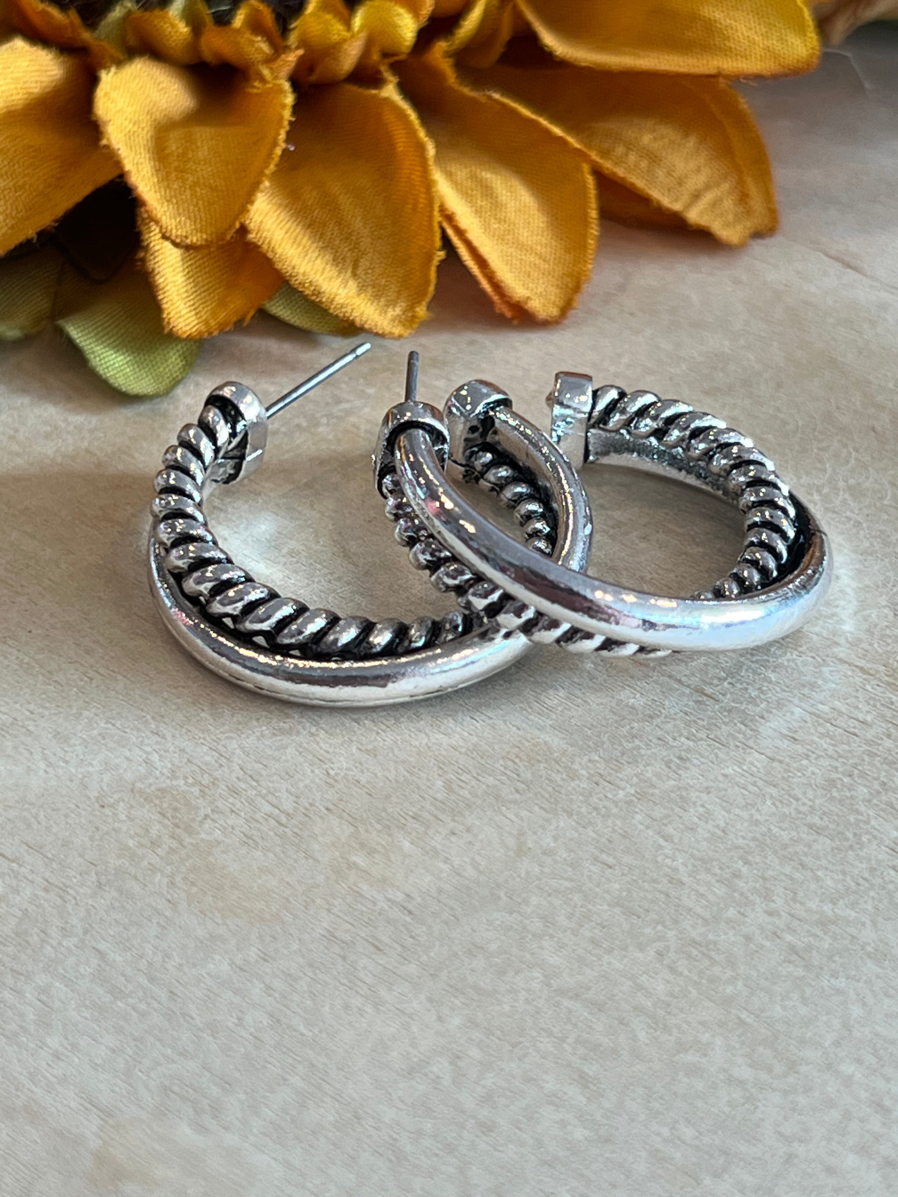 Twisted Hoop Earrings