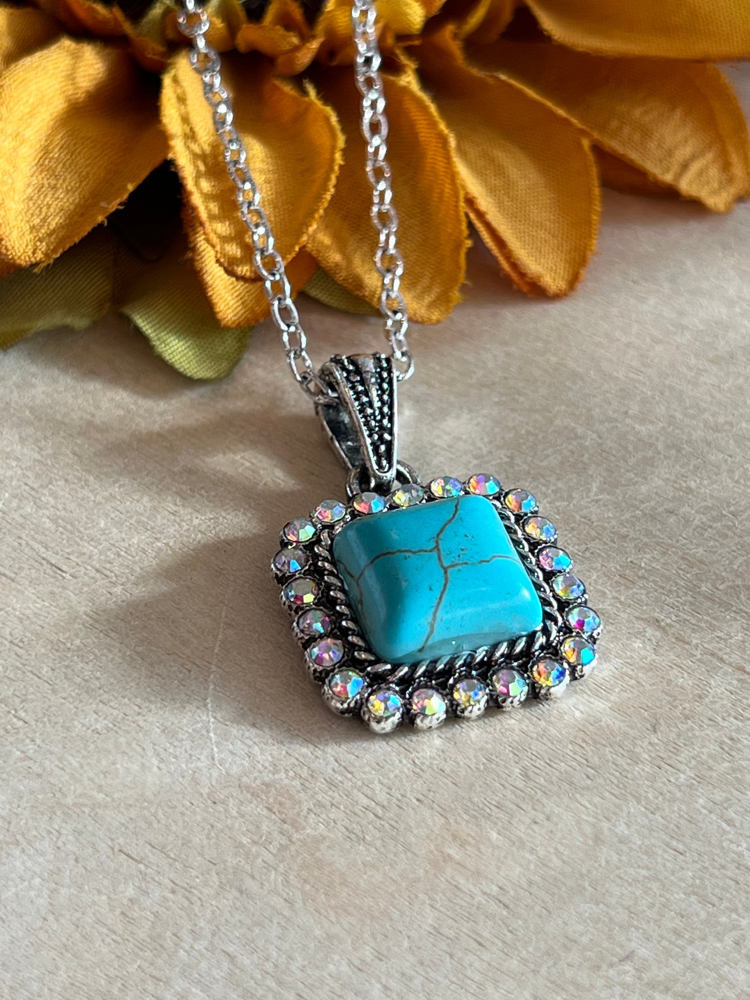 Sparkly Square Necklace