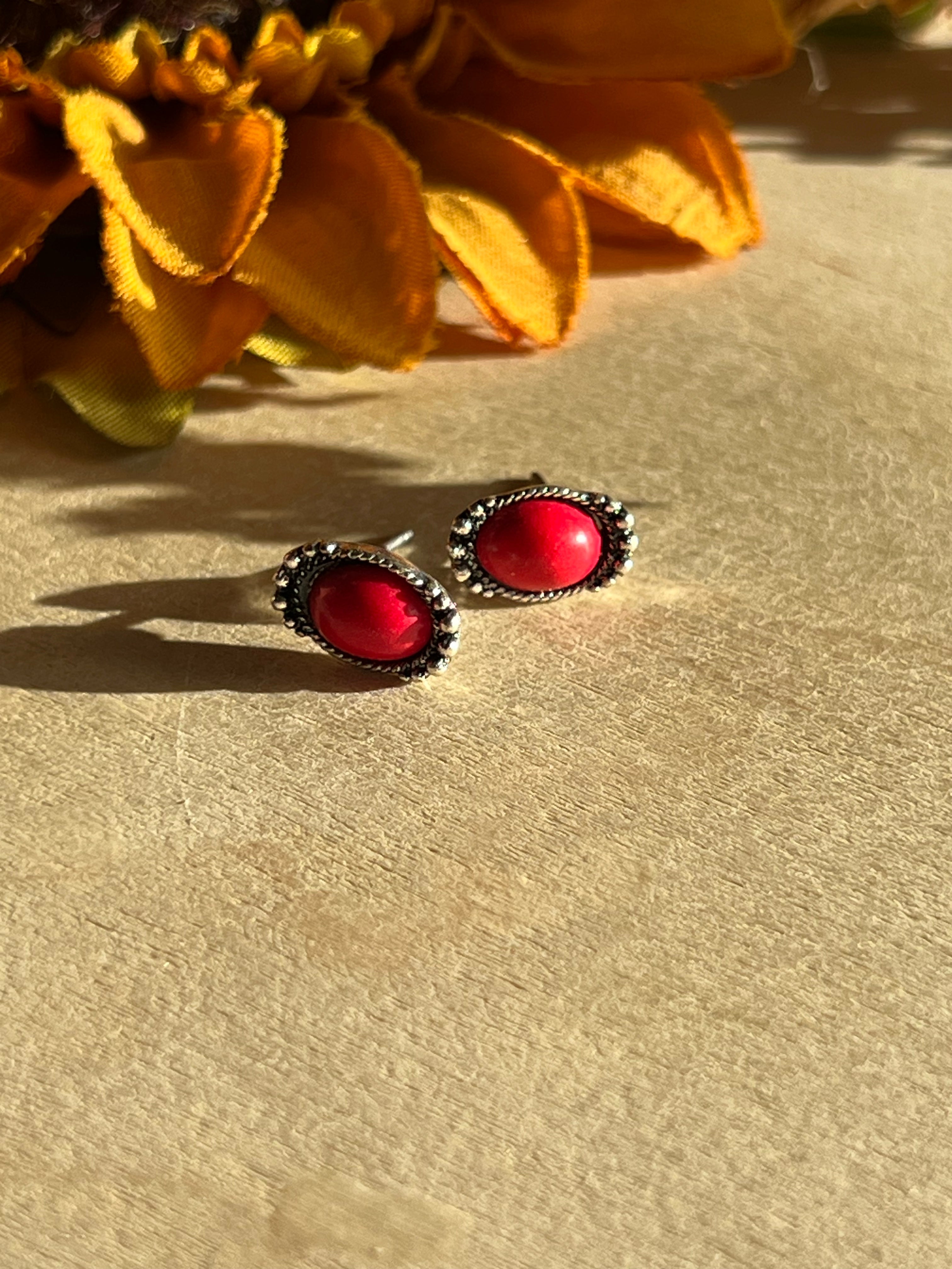 Seeing Red Stud Earrings