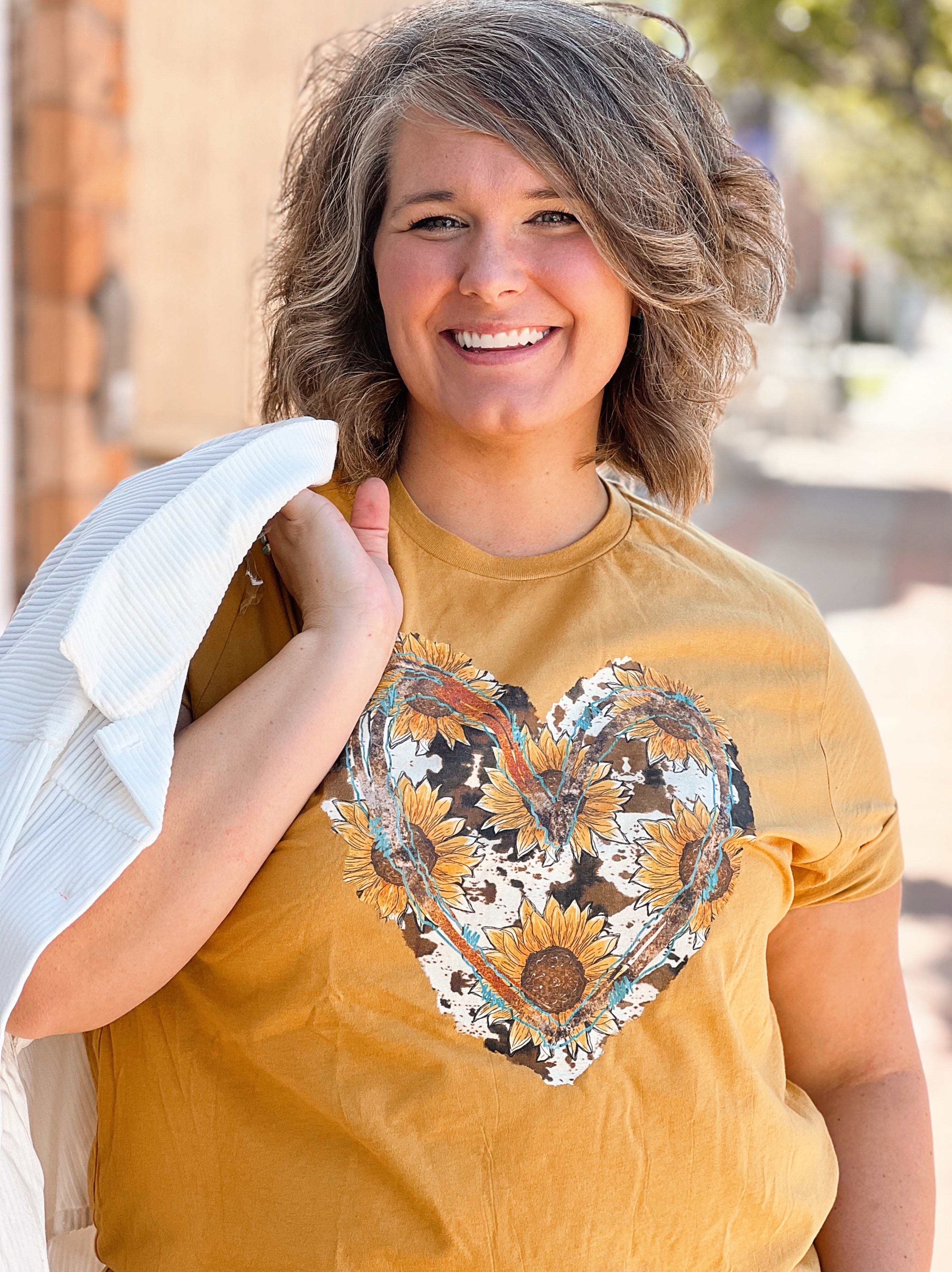 Sunflower Heart Graphic Tee