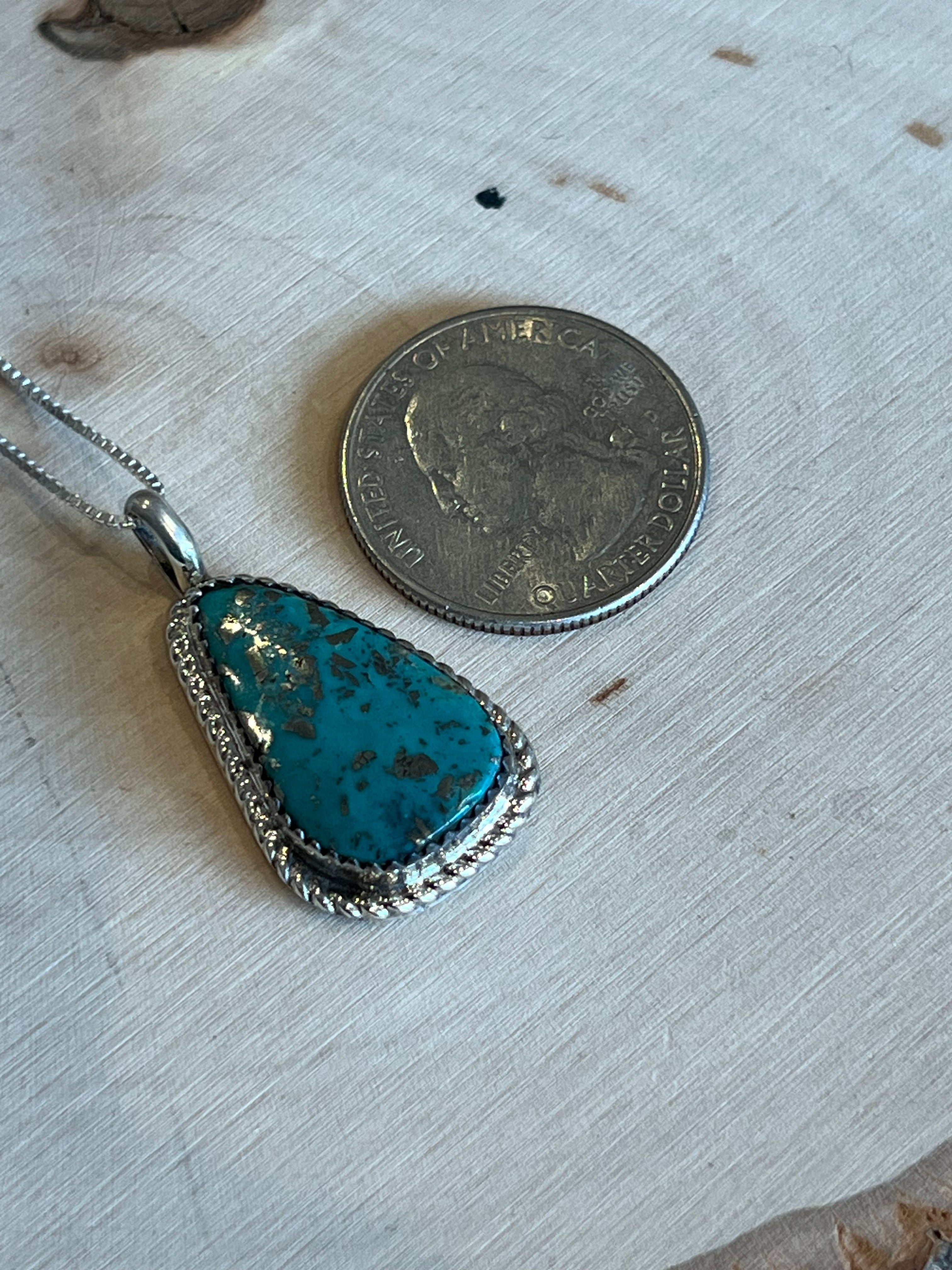 Silver Speck Turquoise Sterling Silver Necklacee