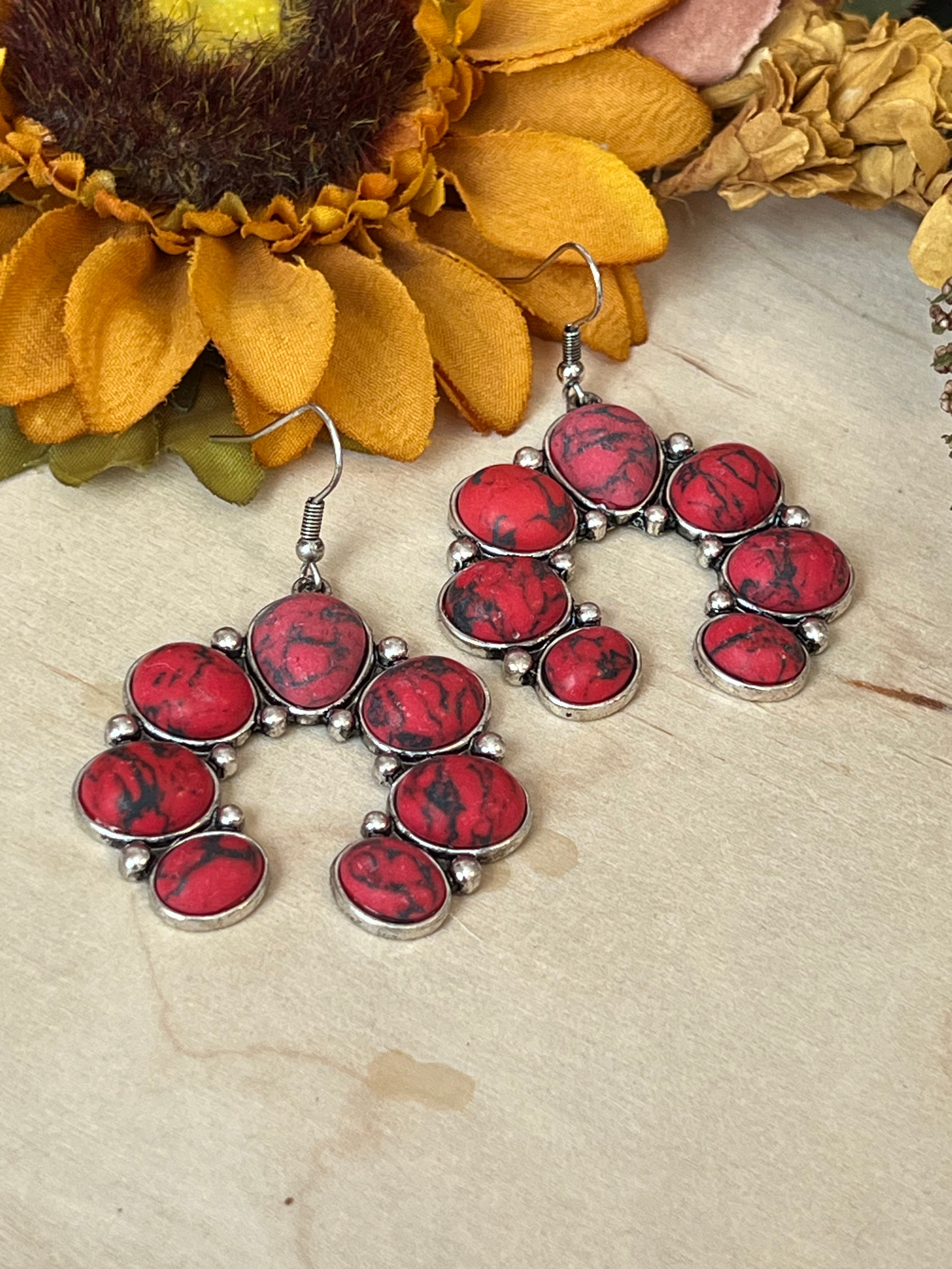 Red Naja Dangle Earrings