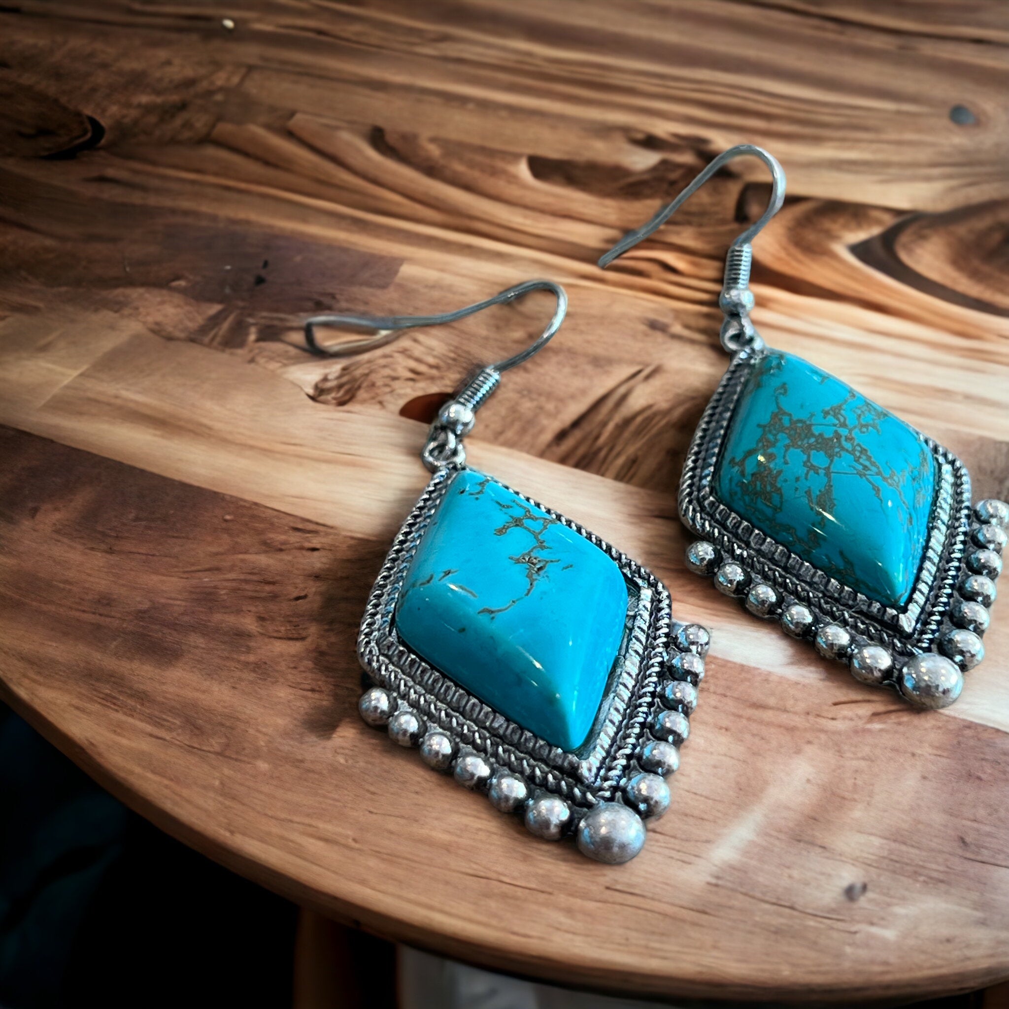 Rowdy Rhombus Turquoise Earrings