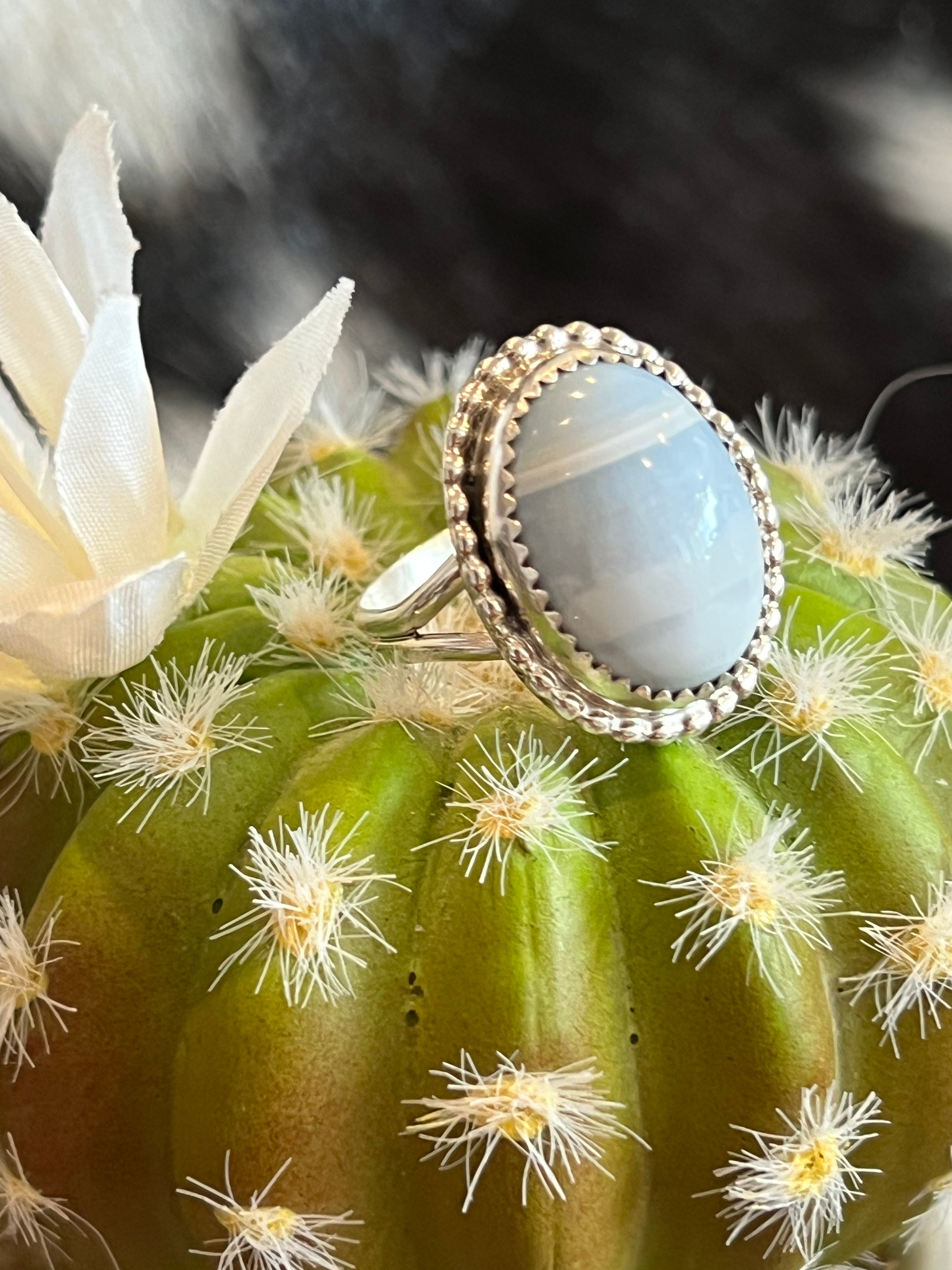 Blue Opal Beauty Sterling Silver Ring