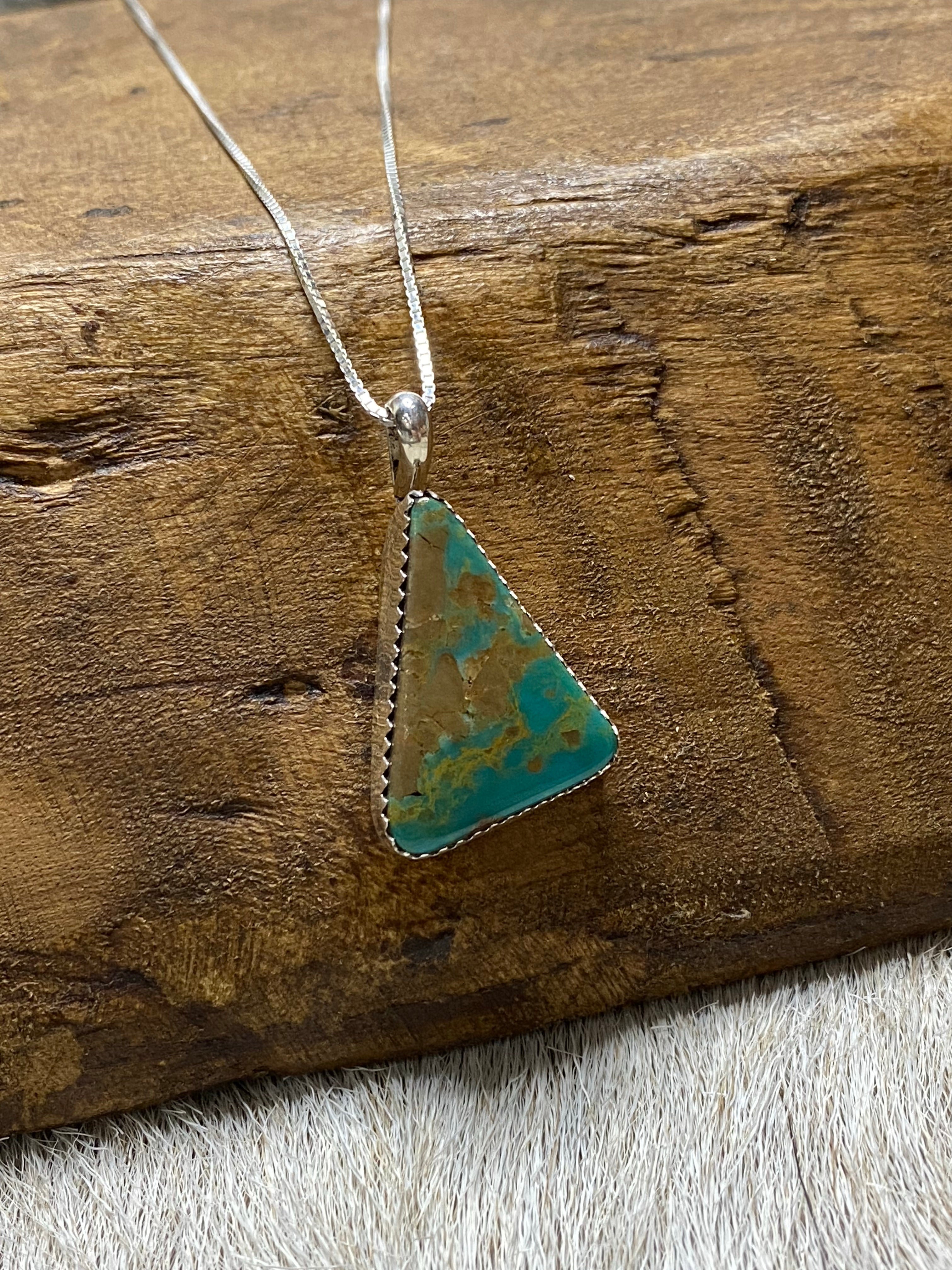 Turquoise Triangle Sterling Silver Necklace