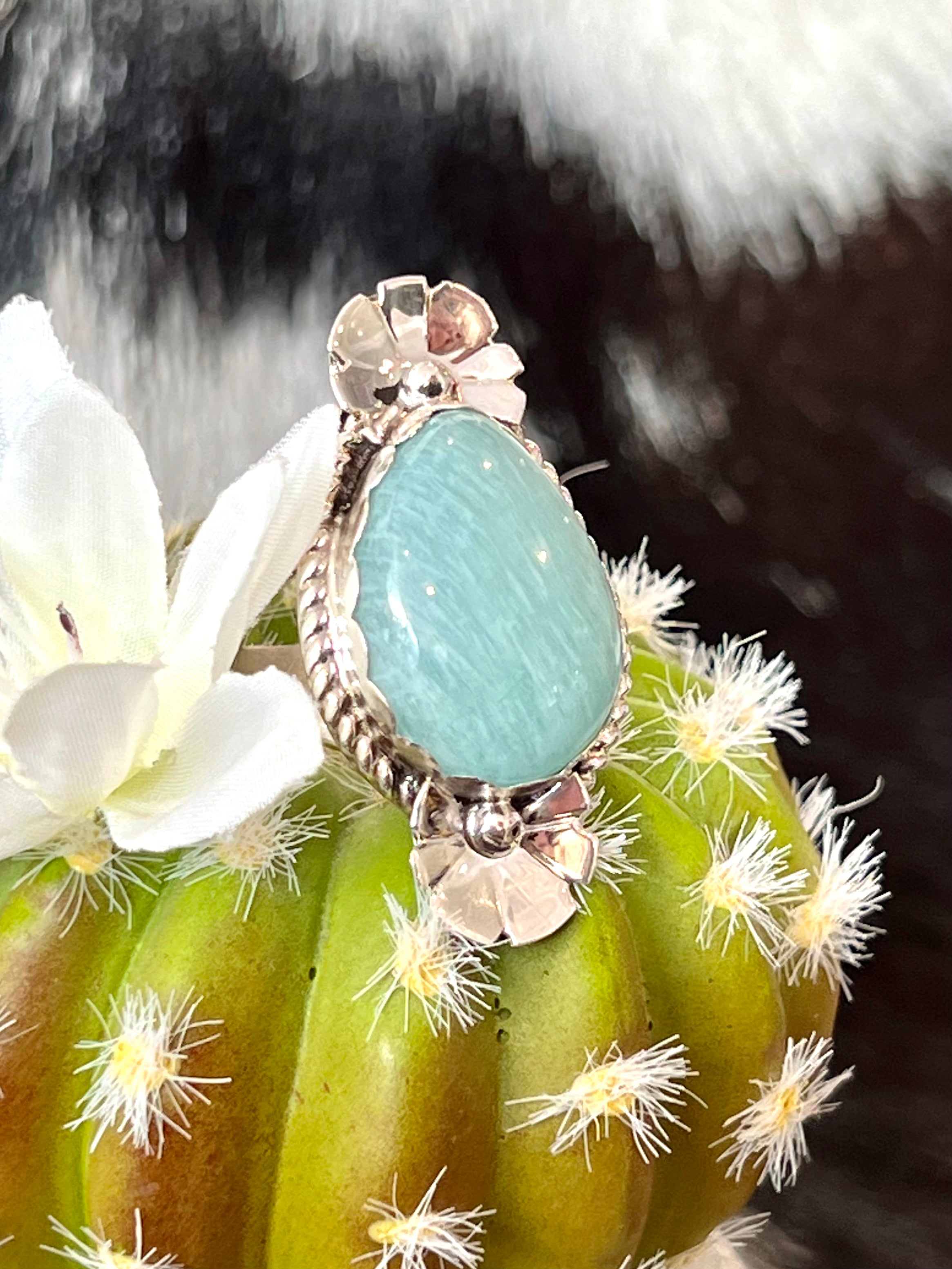 Amazing Amazonite Sterling Silver Ring