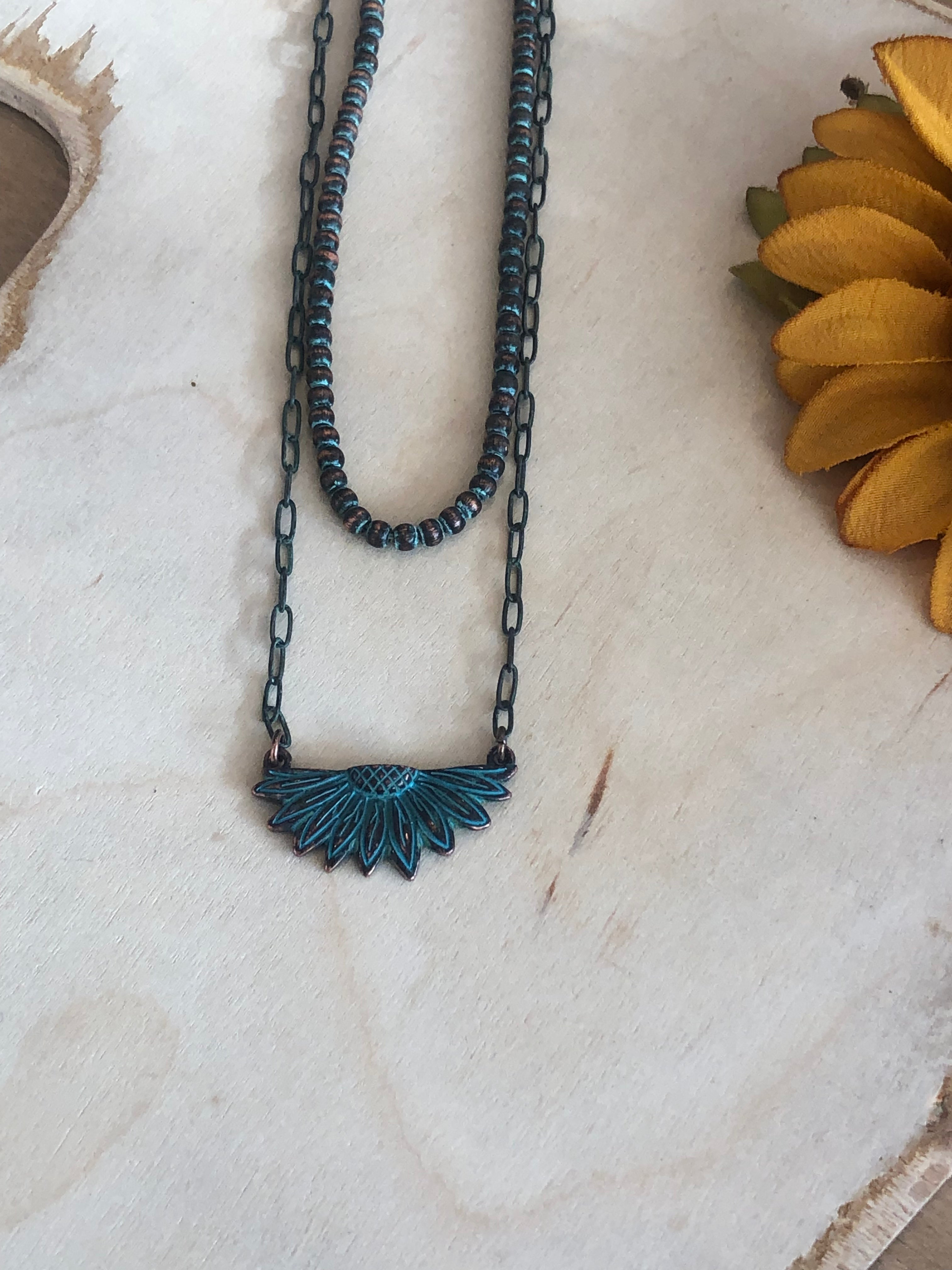 Rise And Shine Patina Necklace