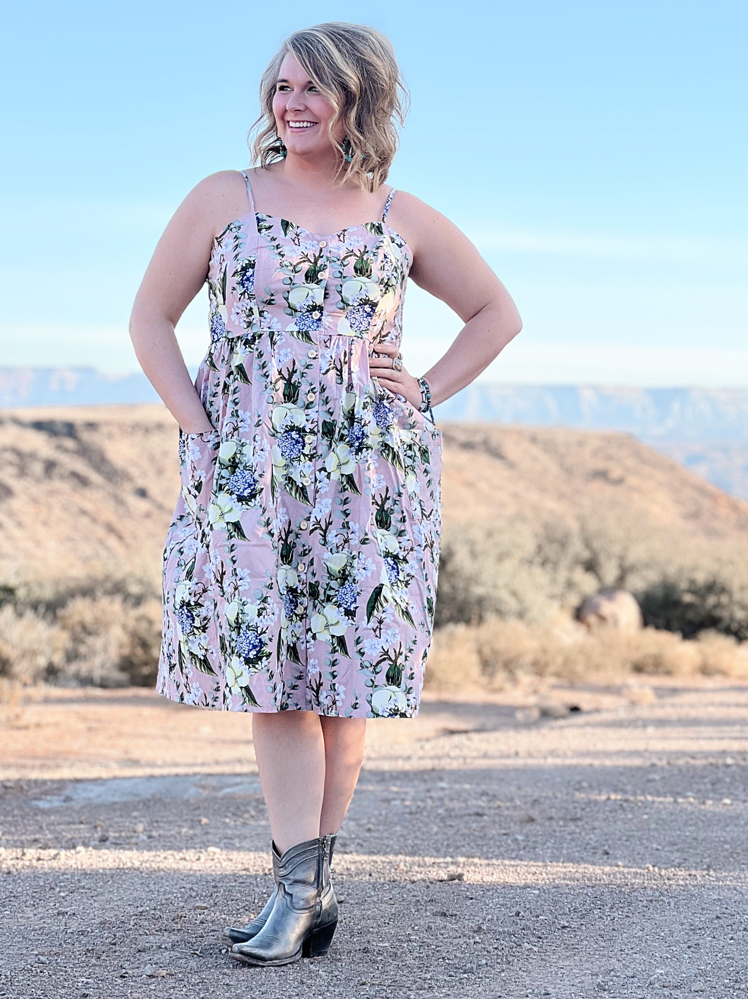 Blooming Floral Button Down Dress