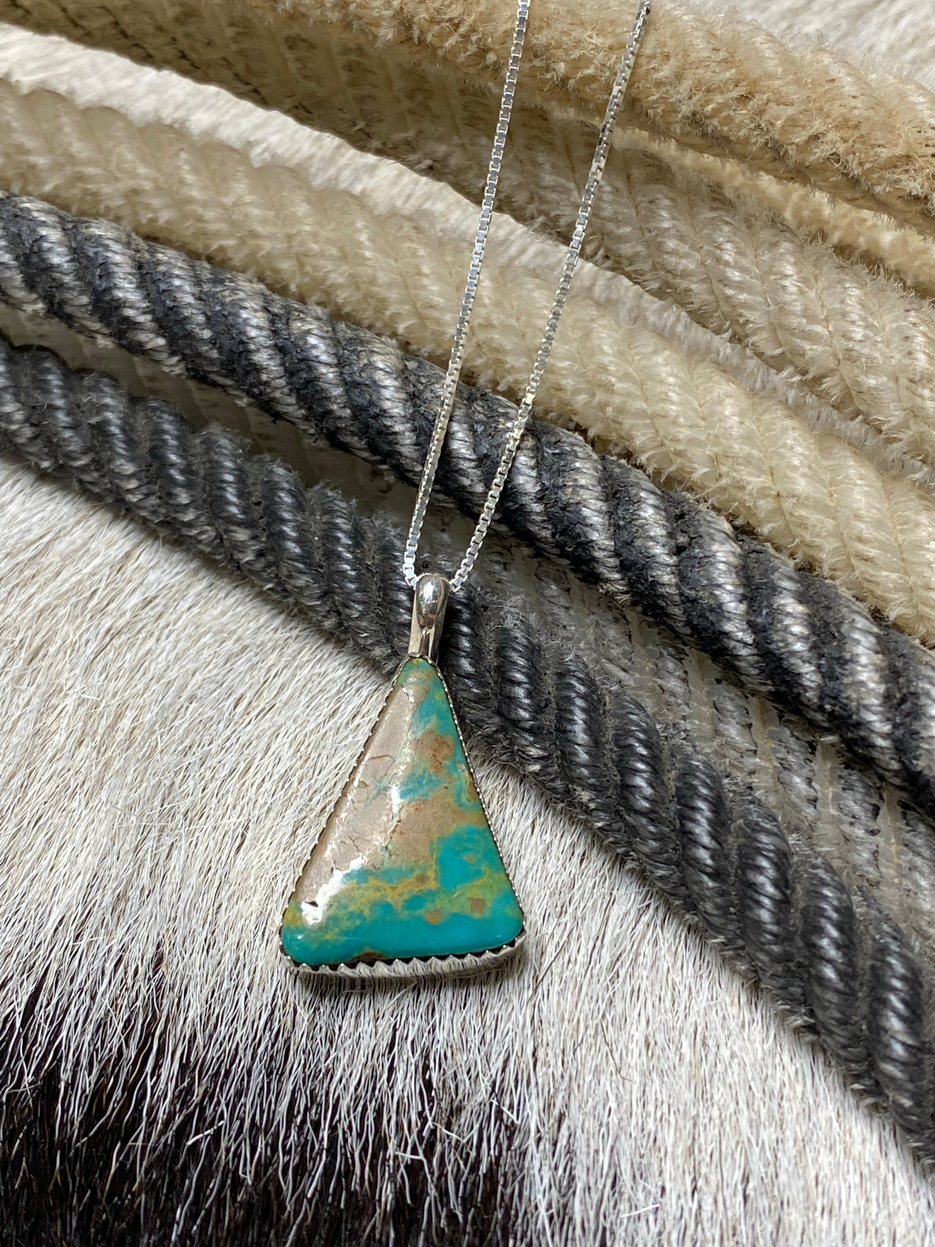 Turquoise Triangle Sterling Silver Necklace