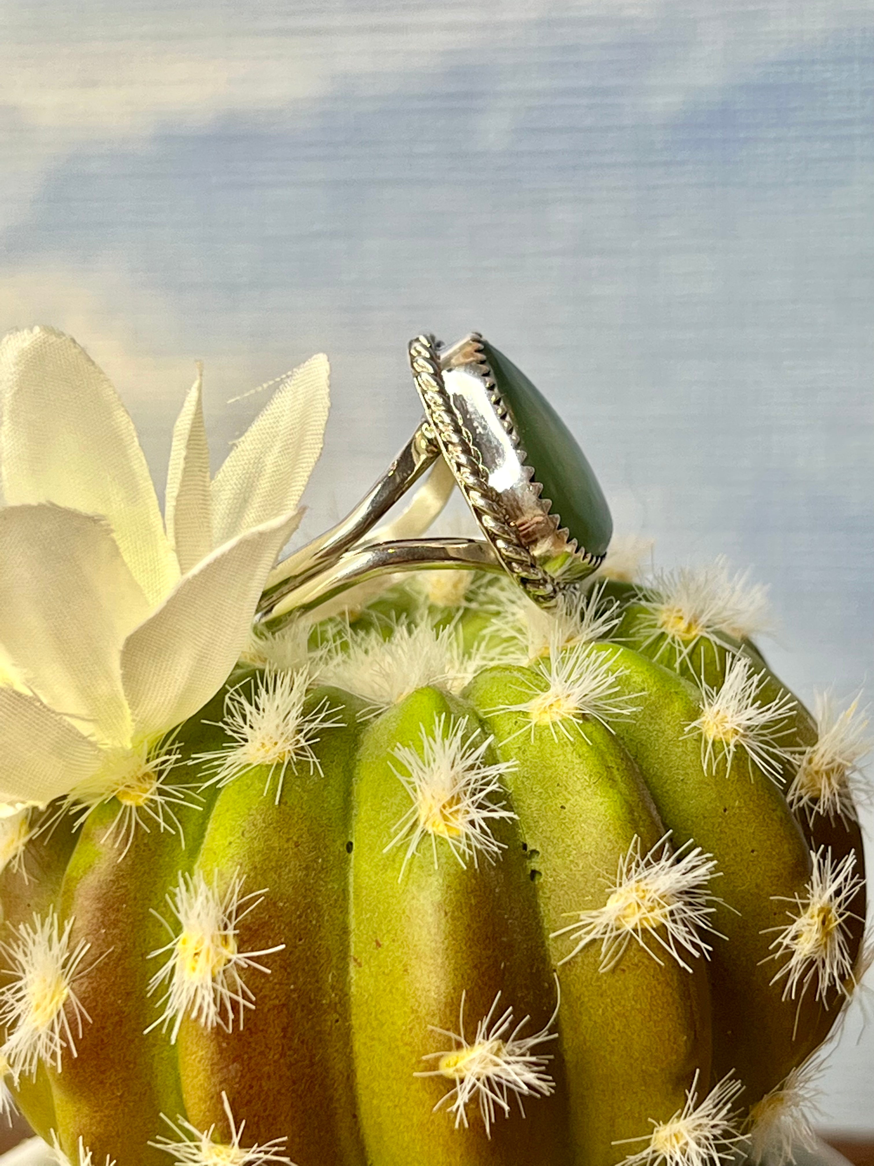 Lucky Jade Sterling Silver Ring